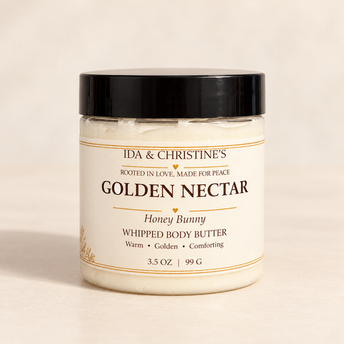 Golden Nectar 3.5 oz whipped body butter by Ida & Christine’s with Honey Bunny scent