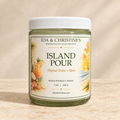 Island Pour 7 oz candle with updated Tropical Fruits and Rum label